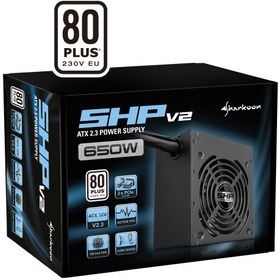 Resim Sharkoon SHP650 V2 650W 80+ 120 mm Fanlı ATX Güç Kaynağı 