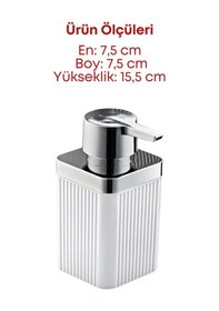 Resim Grimorlife 2 Adet Akrilik Sıvı Sabunluk Mutfak Banyo Sabunluk Seti-beyaz- 400 Ml Cam Değildir Beyaz 