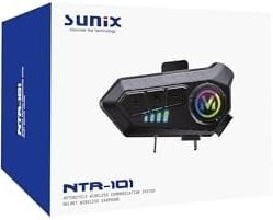 Resim Sunix 1000 Mah IPX6 Su Geçirmez V5.3 Intercom Motosiklet Kask Kulaklığı NTR-101 