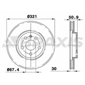 Resim ON FREN DISK AYNASI HAVALI OPEL INSIGNIA 08> 9 5 (YS3G) 10> (17 JANT) / (321×30×5DLx)*** 