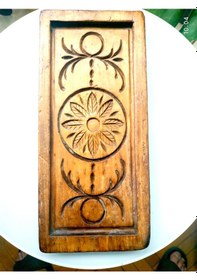 Resim Omeniv Antika Kullanılabilir Ahşap Floral Pasta Kurabiye Kalıbı 