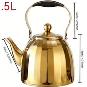 Resim Oldfriend Altın 1.5l Paslanmaz Çelik Demlik, Indüksiyonlu Ocaklar İçin Filtreli Çay Ve Kahve Demleme 