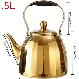 Resim Oldfriend Altın 1.5l Paslanmaz Çelik Demlik, Indüksiyonlu Ocaklar İçin Filtreli Çay Ve Kahve Demleme 