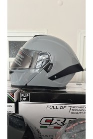 Resim WOSEN Güneş Gözlüklü Çene Açılır Nardo Gri Kask 
