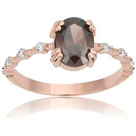 Resim Smoky Oval Taşlı Smoky Quartz Ihtişamı Kadın 925 Ayar Evlilik Tek - 533401433 