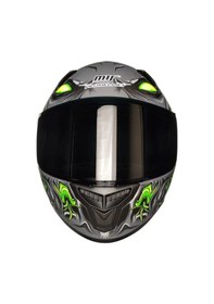 Resim Motosiklet Sertfikalı Güneş Vizörlü Kask Full Face Motor Kaskı Zombıes Whıte Gri - 