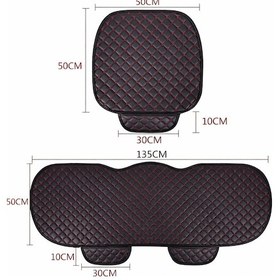 Resim Proton Waja Araba Suni Deri Koltuk Minderi Ön Ve Arka Takım 3 Parça Kırmızı Dikişli 