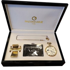 Resim Pacomarine Pm.pockhet.g1 Pacomarine Nostaljik Zincirli Orjinal Kutusunda Köstekli Cep Saati Özel Tasarım 