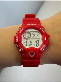 Resim Samstar Alarmlı-ışıklı-kronometreli-5 Atm Su Geçirmez-hediyelik Çocuk Kol Saati Kırmızı 