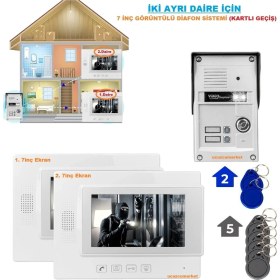 Resim Iki Ayrı Daire Için (7 Inç Görüntülü Diafon Sistemi) 