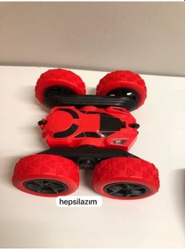 Resim Uzaktan Kumandalı 360 Dönen Şarjlı Akrobat Stunt Car Araba Kırmızı 