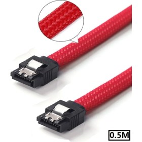 Resim Alfais 4738 Naylon Örgü Hasır Kaplama Sata3 7 Pin 6gbs SSD HDD Data Veri Kablosu 