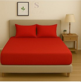 Resim Shules Collection Buldan Keteni Kırmızı Çift Kişilik Çarşaf+yastık Seti %100 Pamuk Kırmızı 