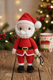 Resim LilJoy Amigurumi Örgü Oyuncak Uyku Arkadaşı Noel Baba 