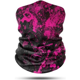 Resim Pembe Boya Desenli Motosiklet Bandana Boyunluk Outdoor Balaklava 