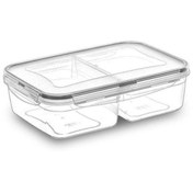 Resim CONAHOME BUFFER® 2 Bölmeli 1+1 Litre Kilitli Kapaklı Erzak Saklama Kabı LC-525 