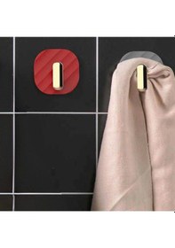 Resim 2li Yapışkanlı Retro Askılık Dolap Kapak Kulpu Kırmızı 4767 Çok Renkli 