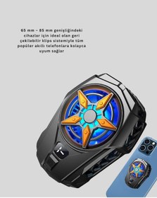 Resim Techmrt Dijital Göstergeli Evrensel Telefon Soğutma Fanı 