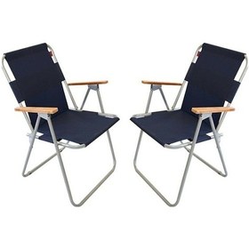 Resim Bofigo 2 Adet Kamp Sandalyesi Katlanır Sandalye Piknik Lacivert 