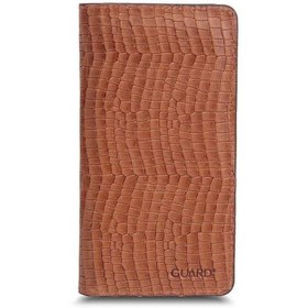 Resim Guard Plus Telefon Girişli Taba- Kahve Texas Baskı Hakiki Deri Unisex Cüzdan 