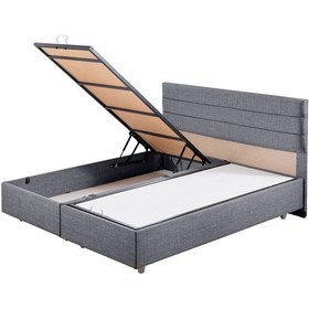 Resim Sofia İkili Set, Sofia Çift Kişilik Baza Başlık Seti Gri 140 x 190 