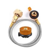 Resim Folinda Kamp Stovu Gaz Adaptörü, Lpg Konnektörü, Metal Boru + Dönüştürücü Kafa, Çevrim Arayüzü Aksesuarı 