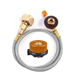 Resim Folinda Kamp Stovu Gaz Adaptörü, Lpg Konnektörü, Metal Boru + Dönüştürücü Kafa, Çevrim Arayüzü Aksesuarı 