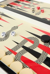 Resim Eden Lakeli Tavla Seti Dekoratif Tasarım - Çok Renkli 