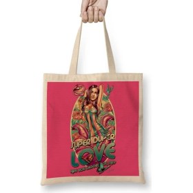 Resim Baskı Dükkanı Music Super Duper Bez Çanta Uzun Saplı 