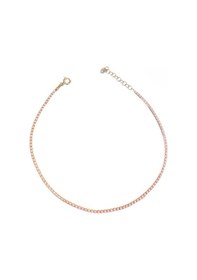 Resim 1,5 Mm Pembe Taşlı Gümüş Suyolu Halhal 
