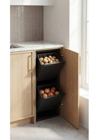 Resim Çok Amaçlı Dolap Mutfak Kiler Dolabı Sebzelik Metal Dolap Ayakkabılık Malzeme Dolabı Siyah Siyah 