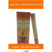 Resim Doğal Huzur Verici Hem Meditation Aromalı Çubuk Tütsü 6 Paket 20 Adet 