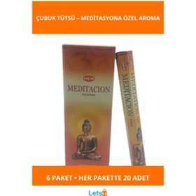 Resim Doğal Huzur Verici Hem Meditation Aromalı Çubuk Tütsü 6 Paket 20 Adet 