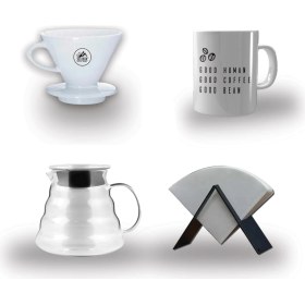 Resim Vestron Kahve Demleme Tanışma Seti V60, Sürahi, Stand, Kupa Bardak 
