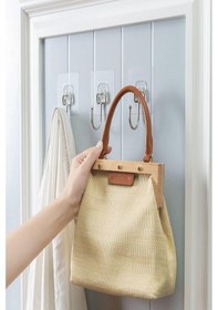 Resim Pratik 4 Adet Kare Askı Şeffaf Güçlü Kendinden Yapışkanlı Kapı Duvar Askıları Ağır Yük Taşıma Askısı Diğer 