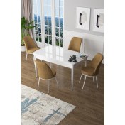 Resim Canisa Concept Canisa Zen Serisi Açılabilir Mdf Beyaz Mutfak Masa Takımı+4 Adet Sandalye (80 x 132 Cm) 