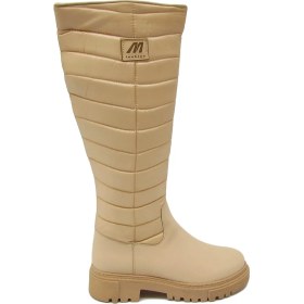 Resim Mp Kadın Casual Kapitone Çizme Bej MP-2752 