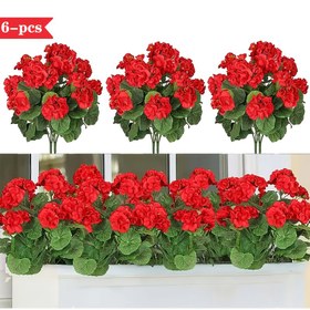 Resim 6 adet AVTCLDY Yapay Geranium ve Sonbahar Hibiskus Çiçekleri - Gerçekçi Kırmızı ve Pembe Plastik Çiçekler, Bakım Gerektirmeyen İç/Dış Mekan Dekoru Noel, Cadılar Bayramı, Sevgililer Günü, Şükran Günü, Mezuniyet - Ev, Ofis, Bahçe, Çiçek Dekorasyonları, Mevsimlik Dekorasyon, Canlı Petal Tasarımı, Dayanıklı Çiçek Aranjmanı, Şükran Günü için Mükemmel 
