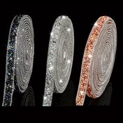 Resim 3 Rulo Reçine Taşlı Bling Kurdeleler Kendinden Yapışkanlı Elmas Kristal Kurdele Rulosu Glitter Reçine Elmas Kemer Kurdelesi DIY Sanat El İşleri için 