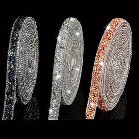 Resim 3 Rulo Reçine Taşlı Bling Kurdeleler Kendinden Yapışkanlı Elmas Kristal Kurdele Rulosu Glitter Reçine Elmas Kemer Kurdelesi DIY Sanat El İşleri için 
