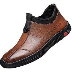 Resim Tuomeng Kış Yeni Deri Ayakkabılar Erkek Tek Pedal Rahat Ayakkabılar Erkek İngiliz Moda Yumuşak Tabanlı Pamuklu Ayakkabılar-kahverengi Pamuk Kahverengi 