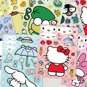 Resim Sanrio Cartoon Characters Stickers 8pcs, PVC Waterproof Self-Adhesive Decals for DIY, Laptop, Phone Case, Skateboard, Guitar, Room Decor – Irregular Shapes, Matte Finish, Plastic Surface Application 