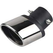 Resim Vkemall Araçlar İçin Paslanmaz Çelik Egzoz Uçlu Muffler, 2.4" Giriş, 3" Çıkış, 16cm Uzunluk 