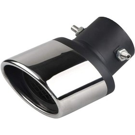 Resim Vkemall Araçlar İçin Paslanmaz Çelik Egzoz Uçlu Muffler, 2.4" Giriş, 3" Çıkış, 16cm Uzunluk 