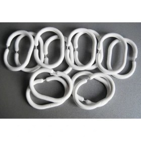 Resim Jackline Polyester Kumaş Banyo Perdesi Duş Perdesi + Askı Aparatı Plastik C-Halka Mavi 