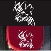 Resim Sones D-967 Kurt Kabilesi Desenli Araba Modifiye Dekoratif Çıkartma Beyaz 