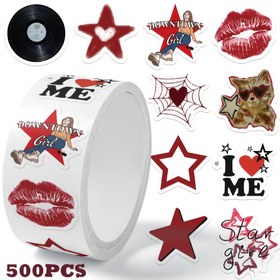 Resim 500 Adet Y2K Kız Su Geçirmez PVC Çıkartmalar - Şehirli Kız Tasarımı Kırmızı Dudaklar, Yıldızlar ve Kalplerle - Scrapbooking için Mükemmel, Laptoplar, Bagajlar, Gitarlar, Su Şişeleri & Telefon Kılıfları - Kendin Yap Dekorasyon, Laptop Etiketleri | Grafiti Tarzı Çıkartmalar | Dayanıklı Çıkartmalar, Su Geçirmez 
