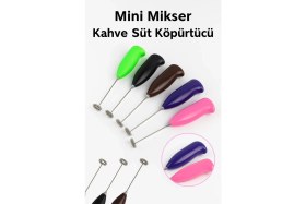 Resim Özbience Renkli Mini Pilli Mikser, Süt ve Kahve Karıştırıcı, Krema Çırpıcı 