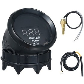 Resim 12v Evrensel Araçlar İçin 52mm Metal Plastik Lcd Su Sıcaklığı Gösterici, 20-120 C/68-248 F Aralığı, C/ F Değiştirme Ve Alarm Özelliği 