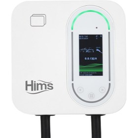 Resim Hims Hcdkb-22 22kw Destekli 5m Kablolu Smart Beyaz Elektrikli Araç Şarj İstasyonu 